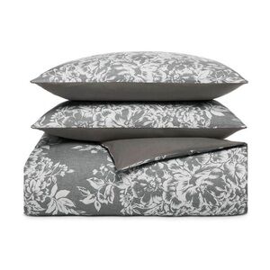 Charter Club Damask Designs Woven Floral FULL / QUEEN Duvet & Shams Set GRAY